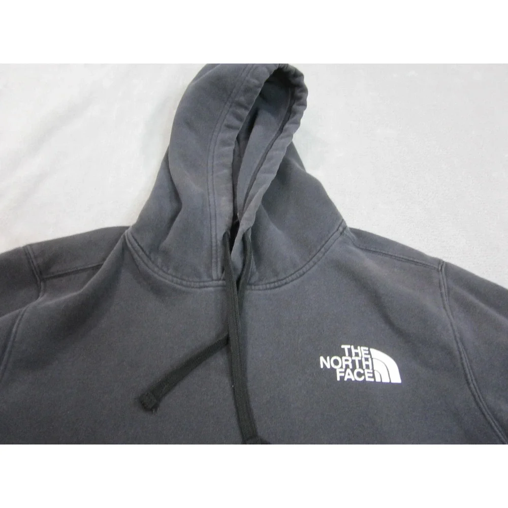 The North Face Hoodie Mens L Gray Pullover Red Box Logo Never Stop Exploring